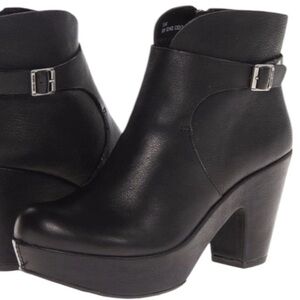 Kork-Ease Black Leather Ramona Ankle Boots